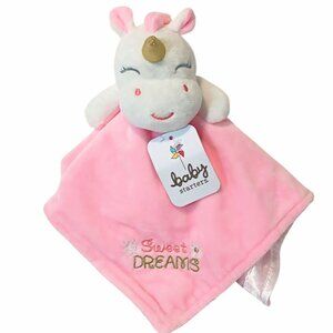2024 Baby Starters "Sweet Dreams" Unicorn Satin Lovey Security Blanket 13" X 13"